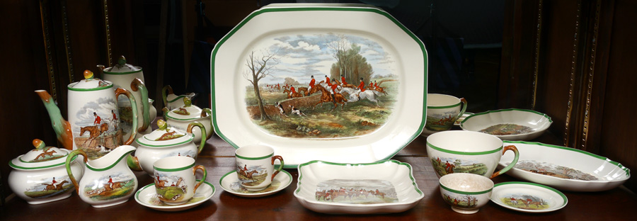 Appraisal: PIECE COPELAND SPODE HUNT DINNERWARE Decorated from the drawings of