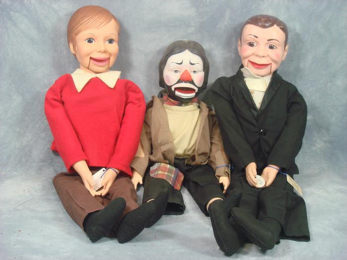 Appraisal: Three Ventriloquist puppet Dolls plastic and cloth dolls to inches