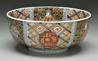 Appraisal: Imari bowl Dutch figures central tree interior and exterior panels