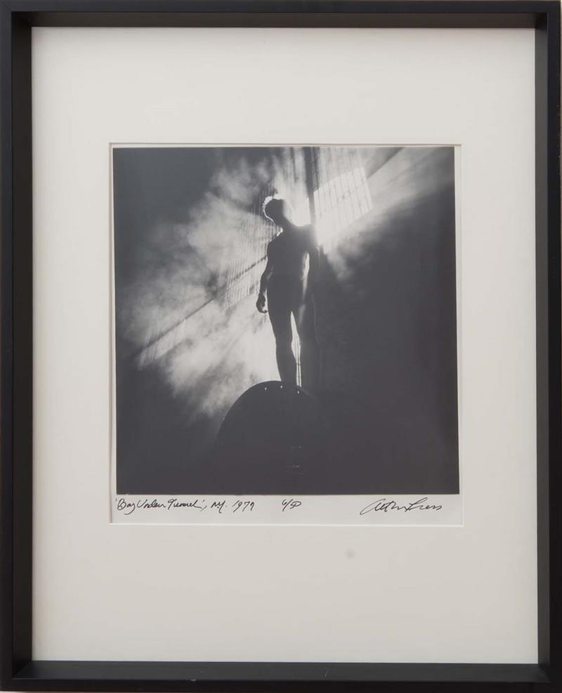 Appraisal: ARTHUR TRESS b BOY UNDER TUNNEL Gelatin silver print signed