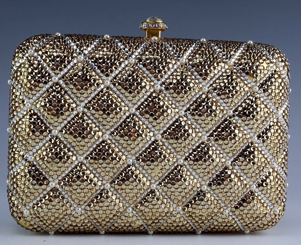 Appraisal: Kathrine Baumann Minaudiere Crystal Clutch Handbag Vintage Kathrine Baumann limited