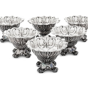 Appraisal: A Set of Six Victorian Silver Dessert Cups Maker's Mark