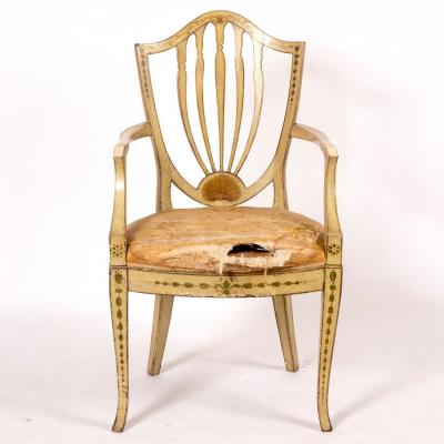 Appraisal: A late th Century Hepplewhite style chair with upright splats