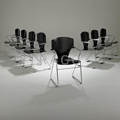 Appraisal: JOSEP MORA STUA Set of eight EGOA armchairs Spain s