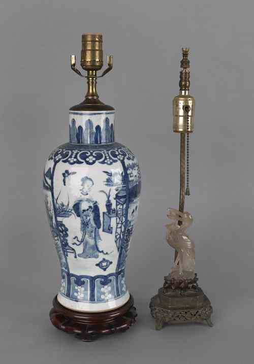 Appraisal: Two Chinese table lamps th c tallest -