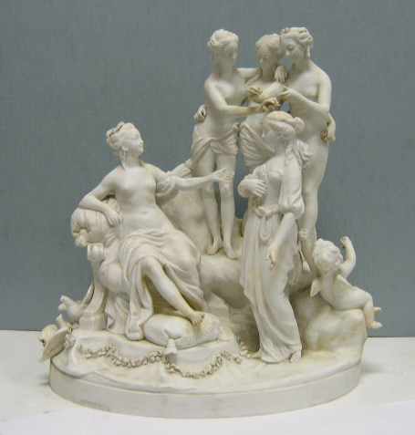 Appraisal: SEVRES STYLE BISCUIT PORCELAIN CLASSICAL GROUP After Louis-Simon Boizot -