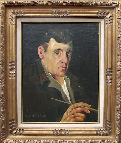 Appraisal: Self portrait oil on board x SLL John R Grabach