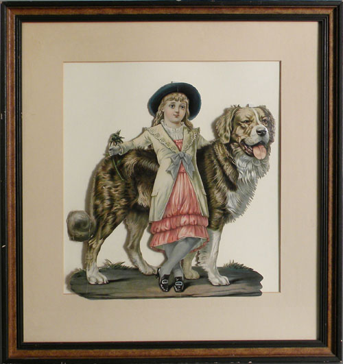 Appraisal: Victorian die cut of a girl with St Bernard x