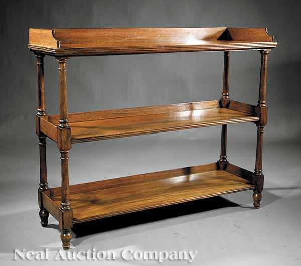 Appraisal: A Regency Mahogany Server c three rectangular tiers each with