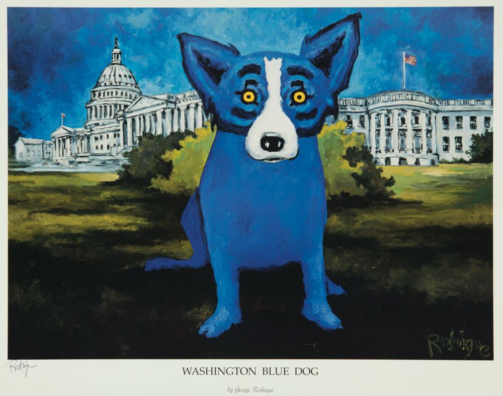 Appraisal: George Rodrigue American Louisiana - Washington Blue Dog lithograph signed