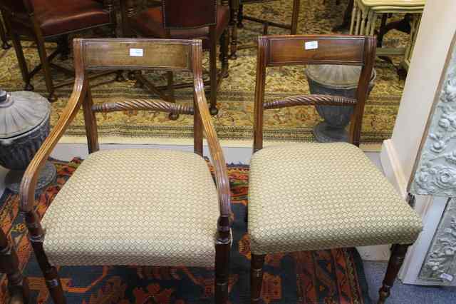 Appraisal: A SET OF EIGHT REGENCY STYLE DINING CHAIRS with bar