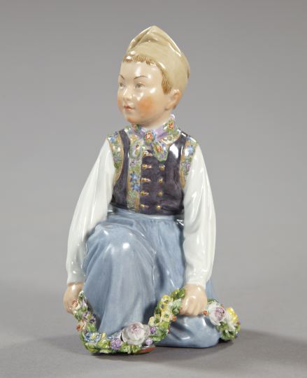 Appraisal: Royal Copenhagen Porcelain Figure of a Boy second quarter th