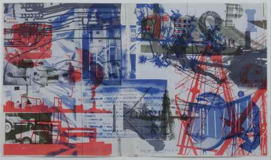 Appraisal: ROBERT RAUSCHENBERG American - TALKING HEADS ALBUM COVER color lithograph