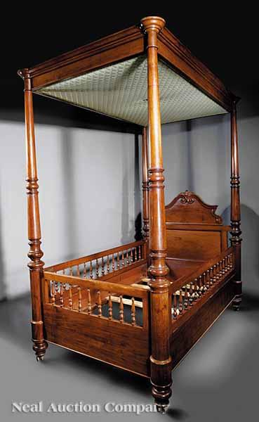 Appraisal: An American Carved Mahogany Full-Tester Youth Bed mid- th c