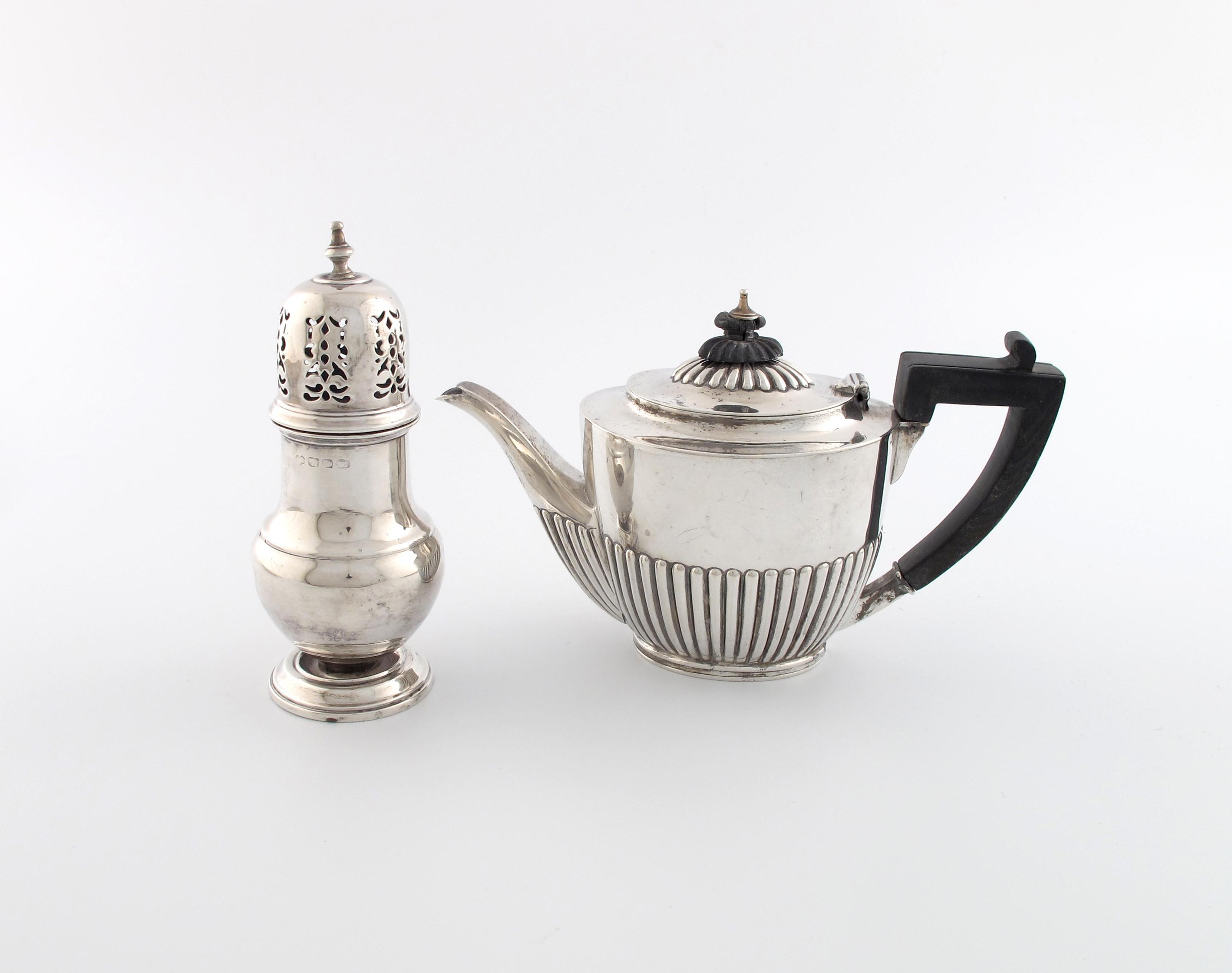 Appraisal: A Victorian silver bachelor s teapot