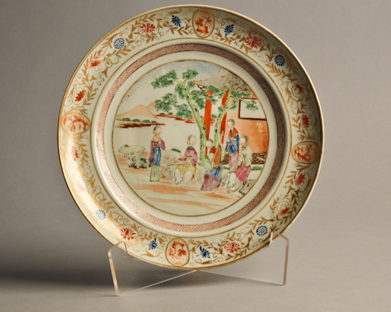 Appraisal: A L th C Famille Rose Plate with scene of