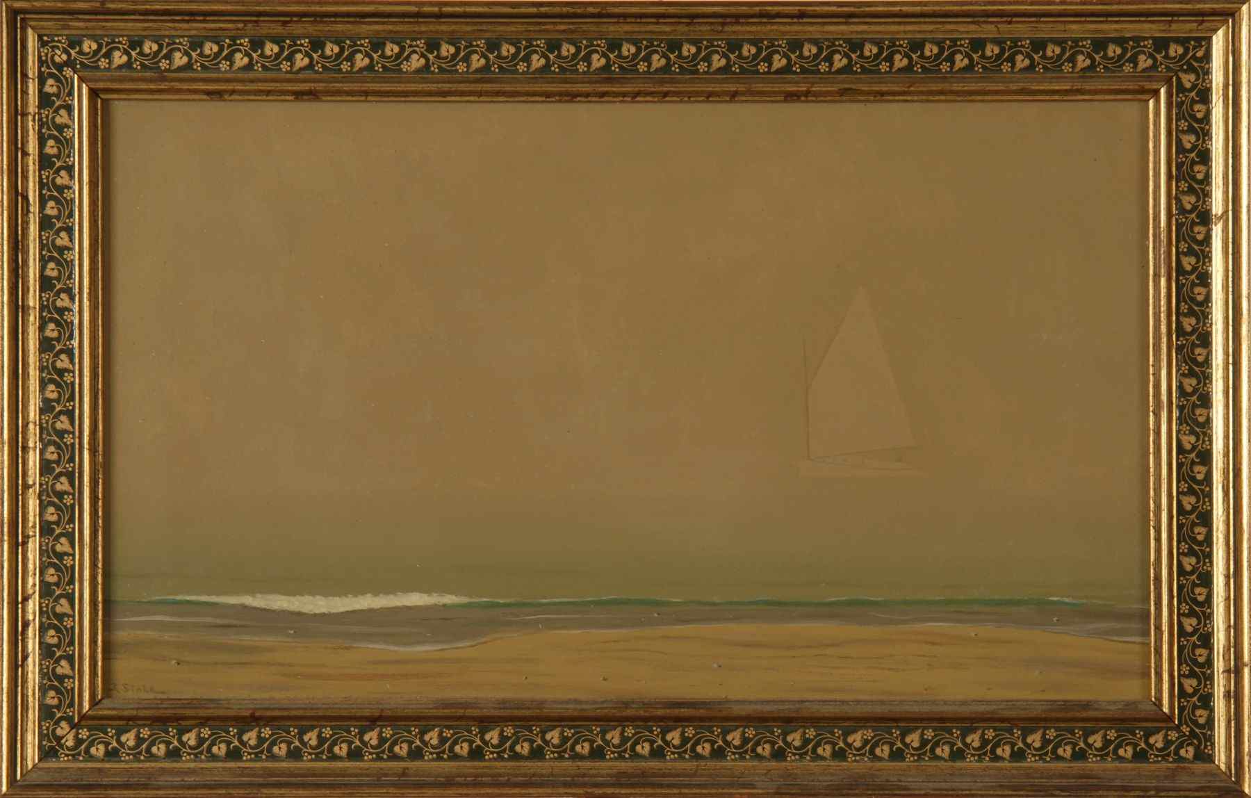 Appraisal: ROBERT STARKAmerican ContemporaryGhosting By'' depicting a catboat in the fog