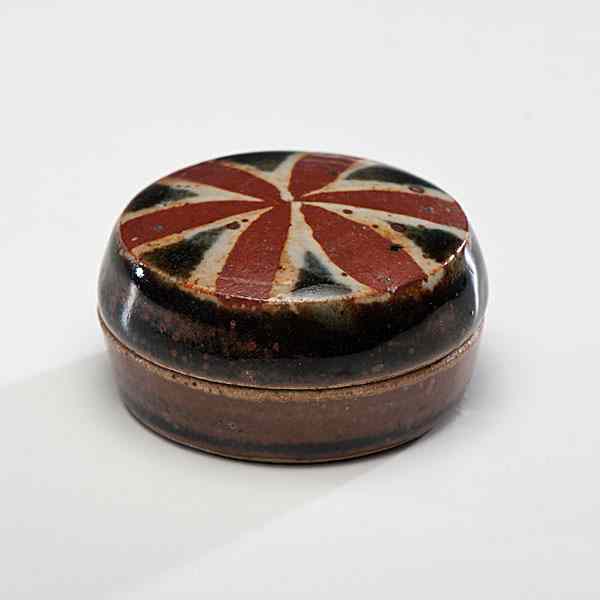 Appraisal: John Maltby England Miniature Box Union Jack Stoneware ht dia