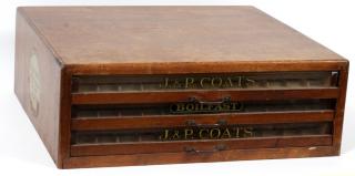 Appraisal: J P COATS CLARK'S OAK SPOOL CHEST C J P