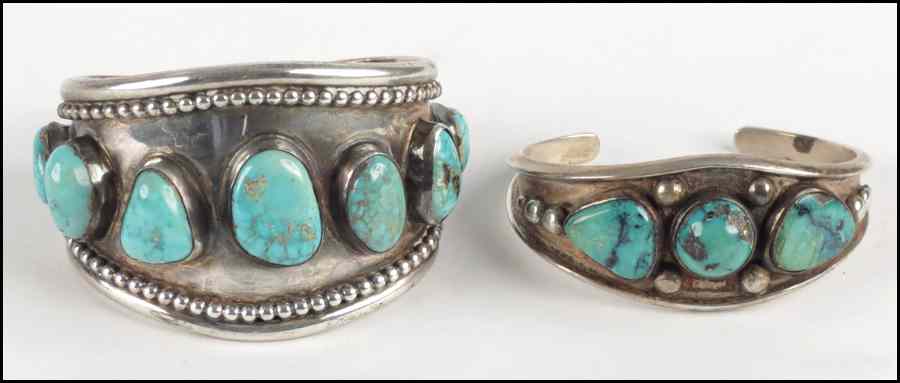 Appraisal: ELIAS STERLING SILVER AND TURQUOISE BRACELET Together with a silver