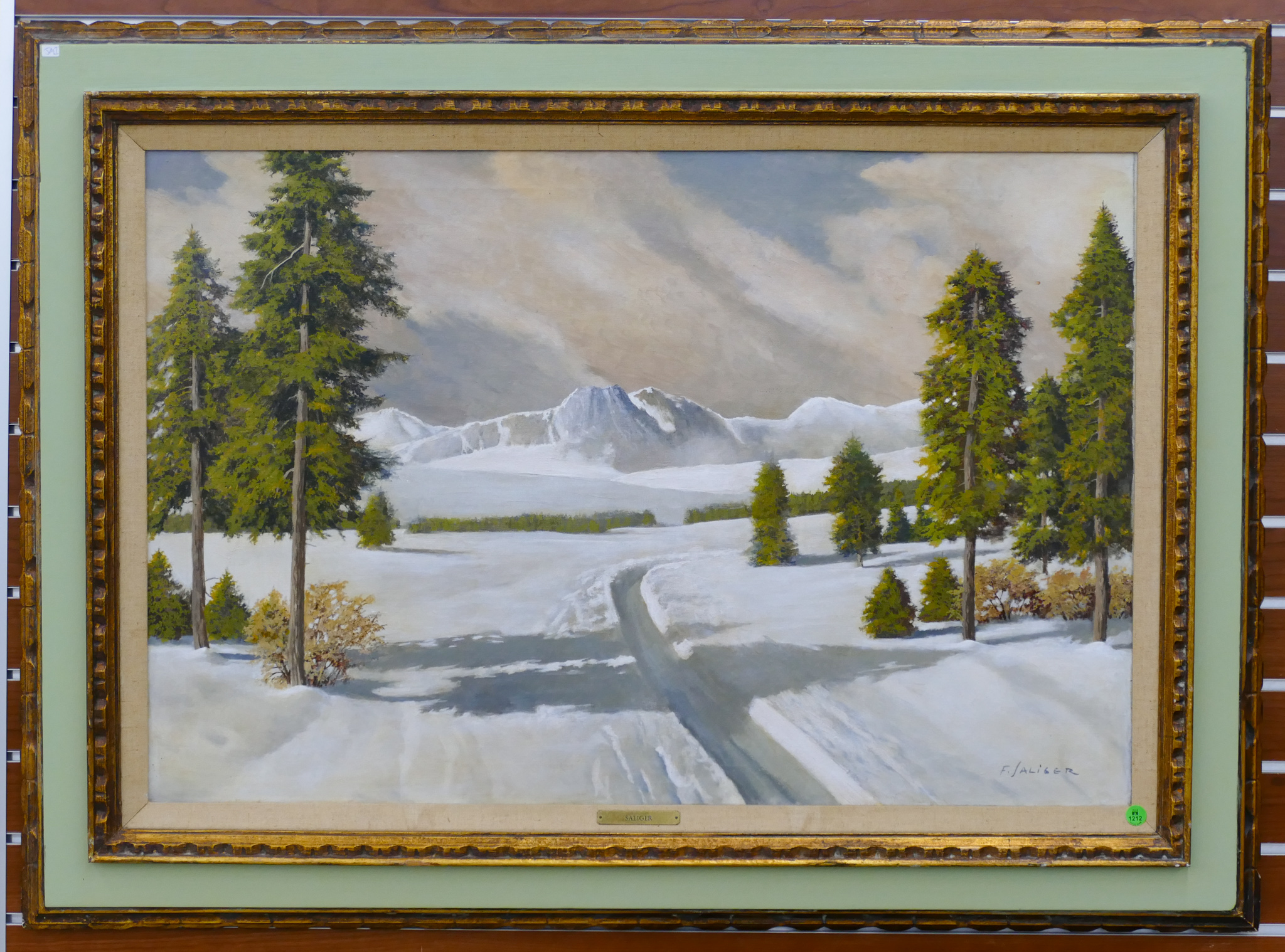 Appraisal: Fritz Saliger b Austrian ''Winter Landscape'' Oil on Canvas Framed