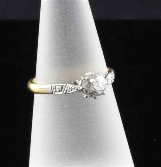 Appraisal: An ct gold and platinum solitaire diamond ring size L