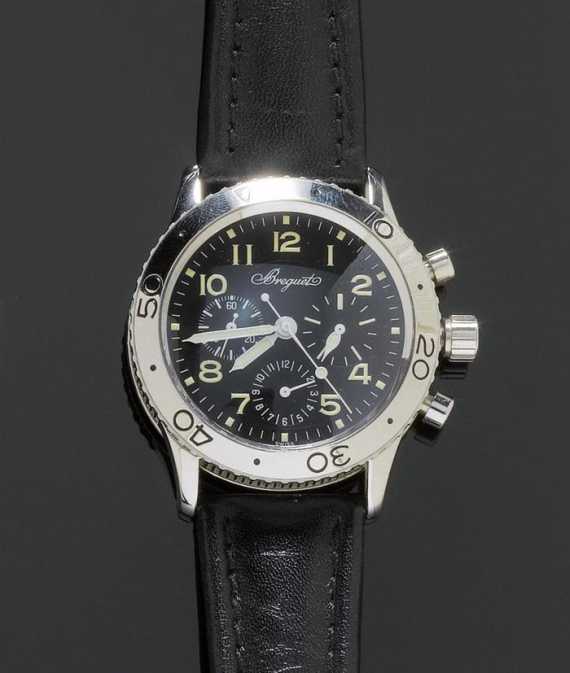 Appraisal: PILOT WATCH CHRONOGRAPH AUTOMATIC FLY-BACK BREGUET Steel Ref Model type