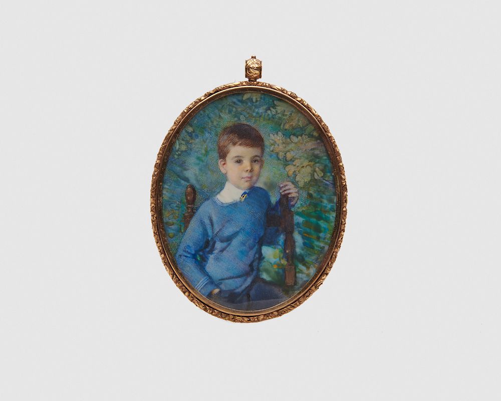 Appraisal: LAURA COOMBS HILLS American - Portrait Miniature of William Bristow