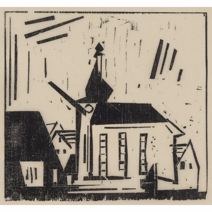 Appraisal: Lyonel Feininger American - Little Church woodcut x unsigned catalogue