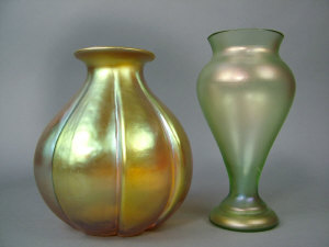 Appraisal: A Loetz style iridescent glass vase early th century of