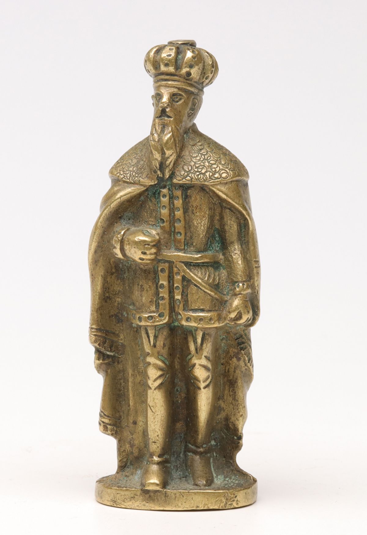 Appraisal: A STANDING KING FIGURE ANTIQUE CAST BRASS WAX SEALThe condition