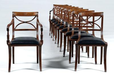 Appraisal: Set of ten Duncan Phyfe style chairs comprising two arm