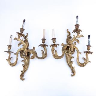 Appraisal: Pair of th Century Louis XV Style Rococo Gilt Bronze