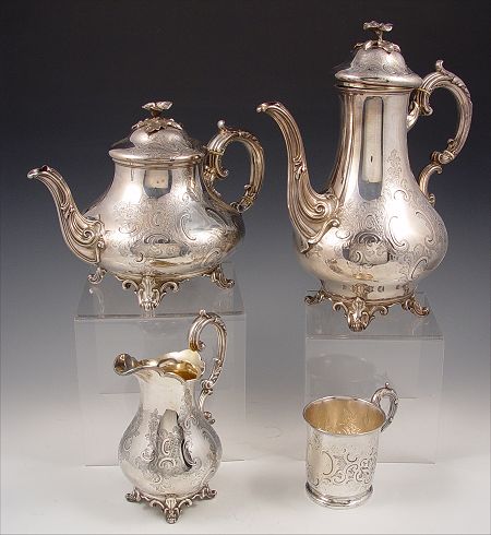 Appraisal: BARNARD ENGLISH PIECE COFFEE TEA SET London hallmark made by