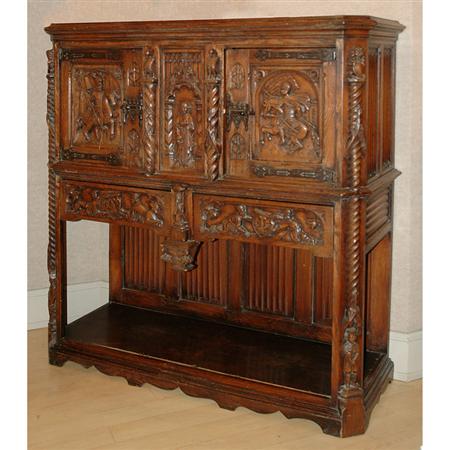 Appraisal: Gothic Revival Carved Oak Side Cabinet Estimate -