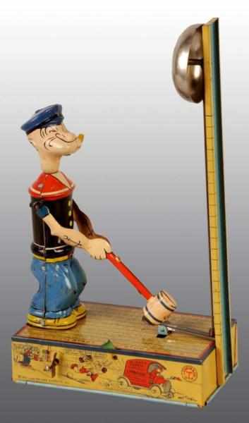 Appraisal: Tin Chein Popeye Heavy Hitter Wind-Up Toy Description American Working