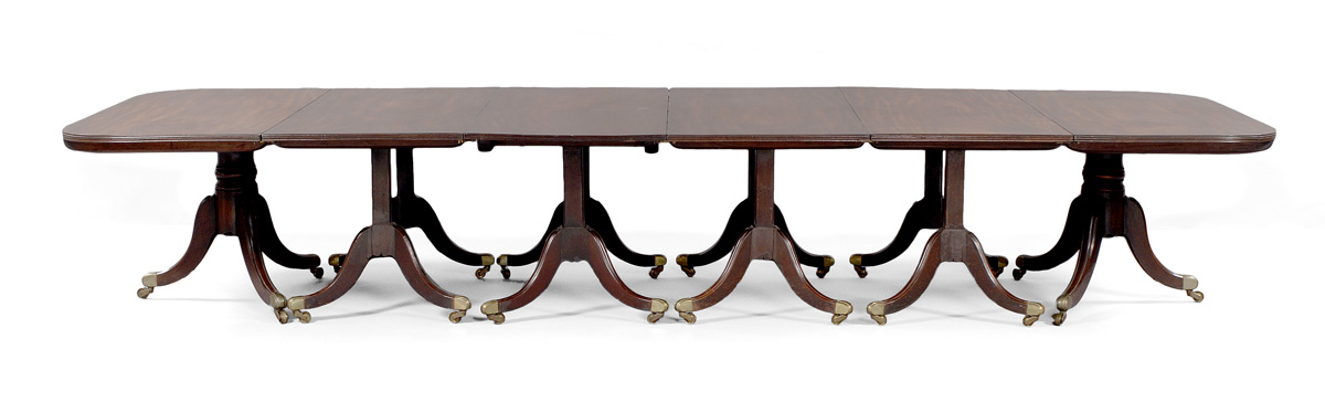 Appraisal: LARGE GEORGIAN MAHOGANY EXTENSION DINING TABLE Height inches overall length