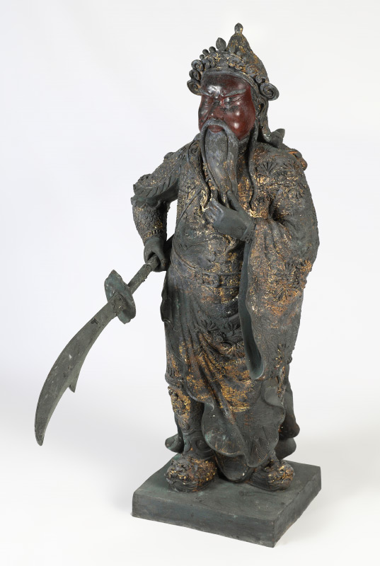 Appraisal: LARGE CAST METAL FIGURE OF A CHINESE WARRIOR Large white