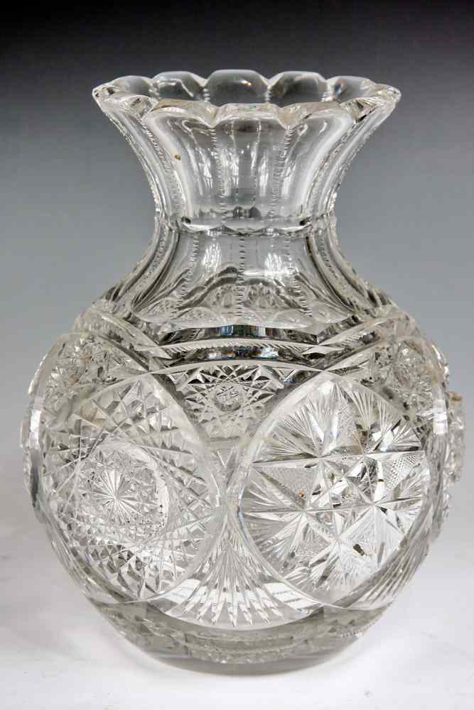 Appraisal: CUT CRYSTAL VASE - Heavy Brilliant Cut Crystal Vase fine