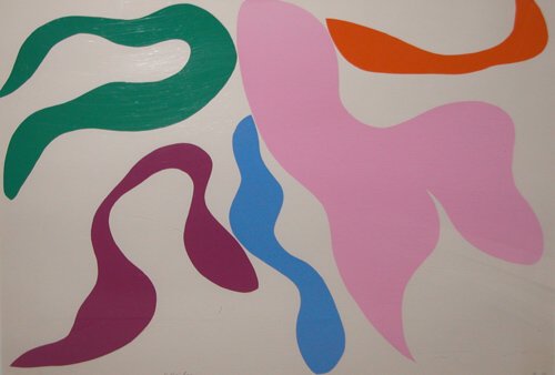 Appraisal: Number Pink serigraph printed in colors on Paper Parker Ray