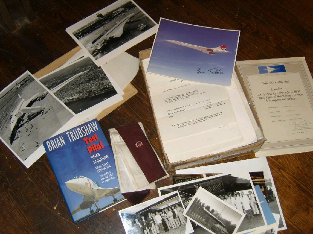 Appraisal: A collection of ephemera relating to Concorde including a tie