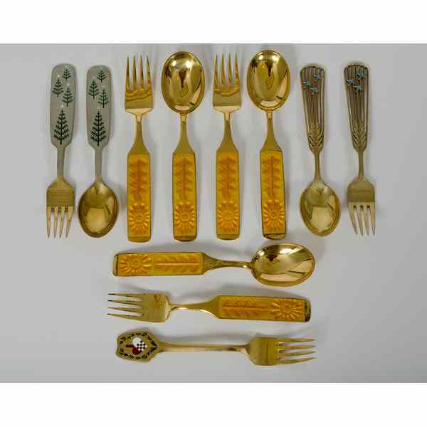 Appraisal: Group of Julen Gold Plated Flatware Full description coming soon