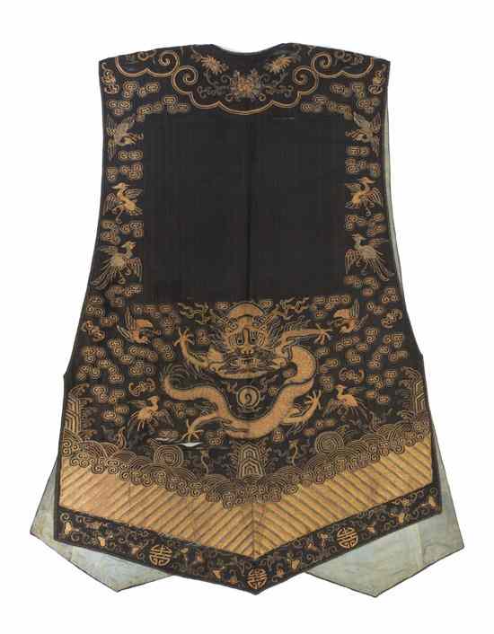 Appraisal: A Group of Chinese Embroidered Silk Vests the first of