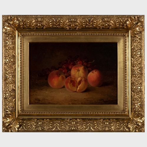 Appraisal: BRYANT CHAPIN - STILL LIFE WITH PEACHES AND GRAPESOil on