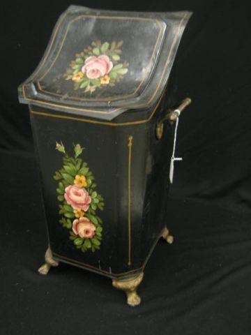 Appraisal: Tole Decorated Victorian Tin Coal Hod