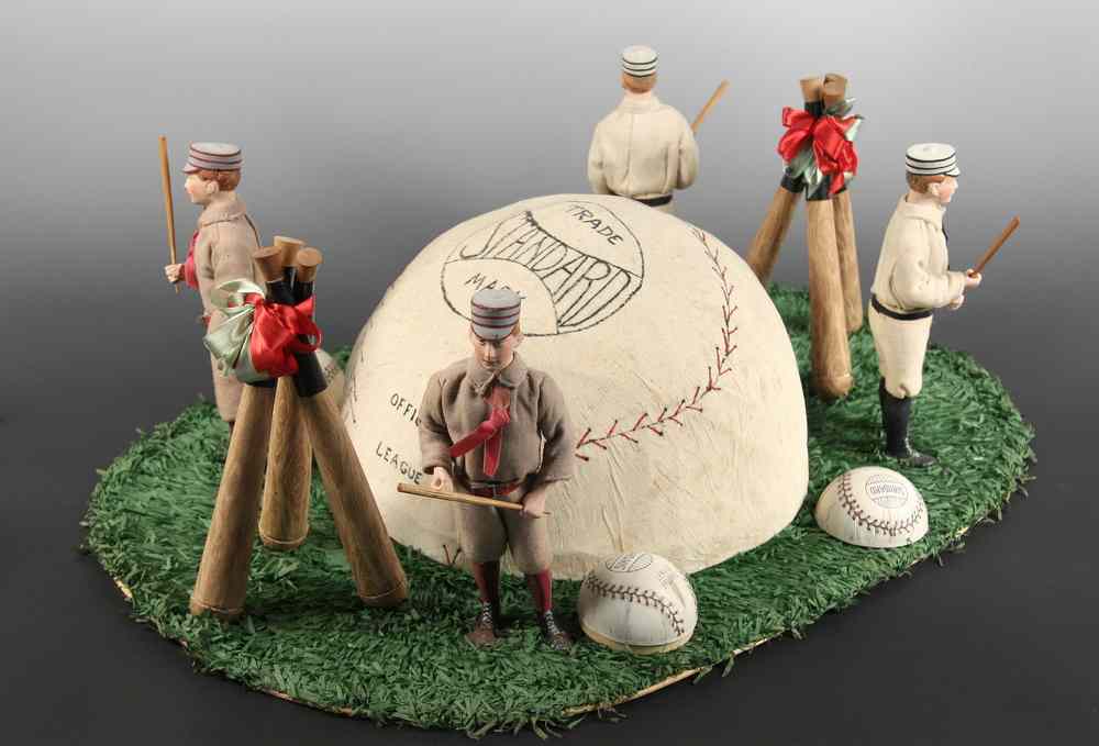 Appraisal: CA BASEBALL COMMEMORATIVE - Circa Home-Made Baseball Commemorative made up