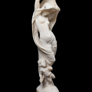 Appraisal: An Italian Alabaster Figural Group Late th Century Height x