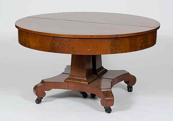 Appraisal: Late Classical Dining Table American a late classical walnut round