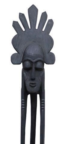 Appraisal: Large decorative carved ebonized sculpture Thinking Man likely Borneo having