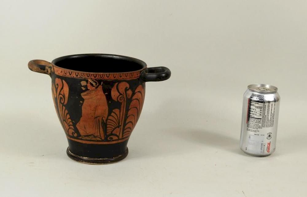 Appraisal: Early Greek Poss Corinthian Pottery Skyphos Cup Early Greek possibly